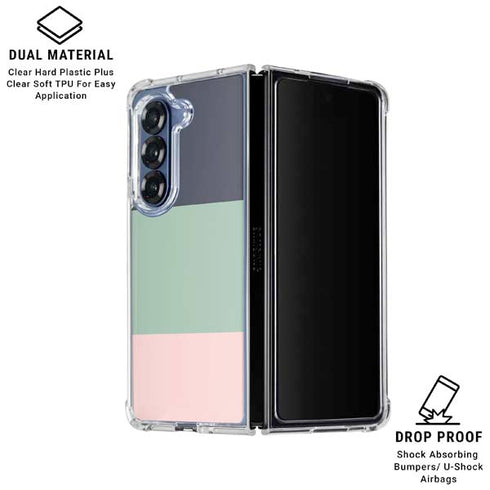 Striped Spring Colors Galaxy Z Fold6 Clear Case
