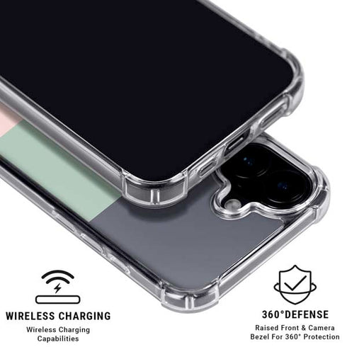 Striped Spring Colors iPhone 16 Plus Clear Case