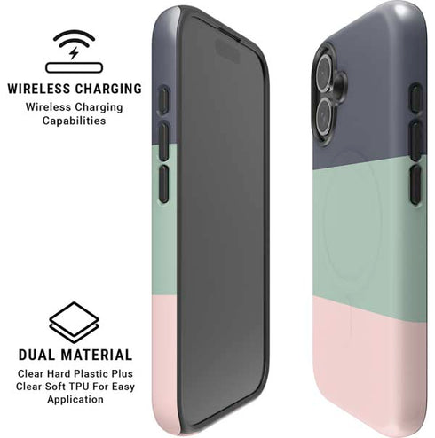 Striped Spring Colors iPhone 16 Plus Magsafe Impact Case