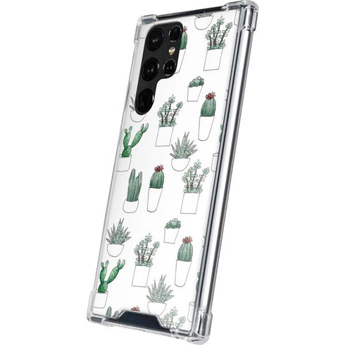 Succulent Pattern Galaxy S22 Ultra Clear Case