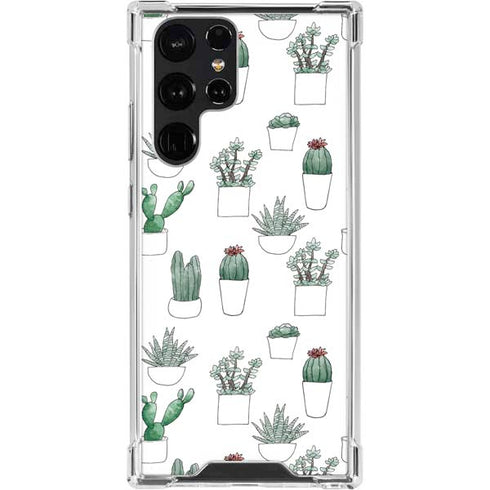 Succulent Pattern Galaxy S23 Ultra Clear Case