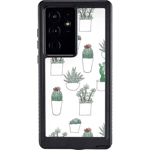Succulent Pattern Galaxy S24 Ultra Waterproof Case