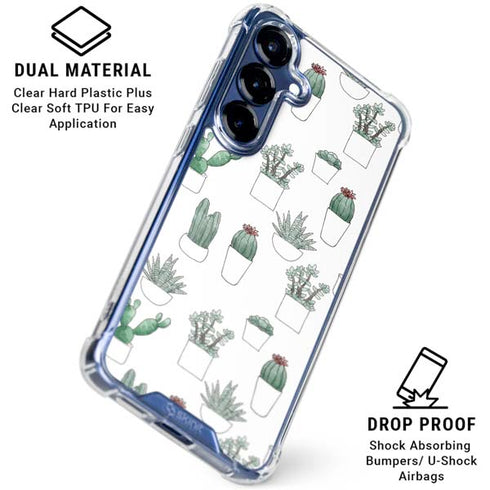 Succulent Pattern Galaxy S25 Plus Clear Case