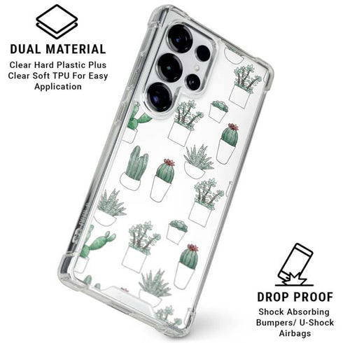 Succulent Pattern Galaxy S26 Ultra Clear Case