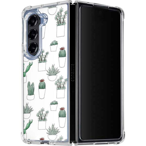 Succulent Pattern Galaxy Z Fold5 5G Clear Case