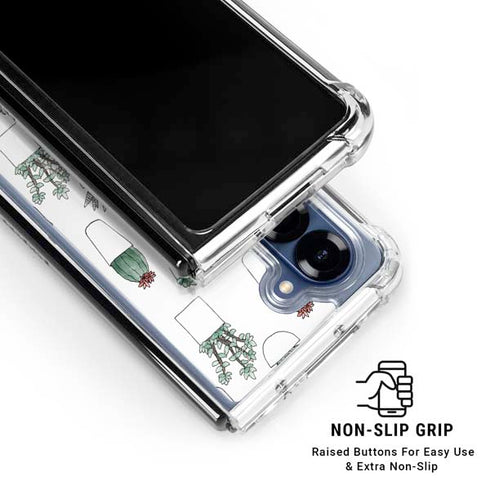 Succulent Pattern Galaxy Z Fold6 Clear Case