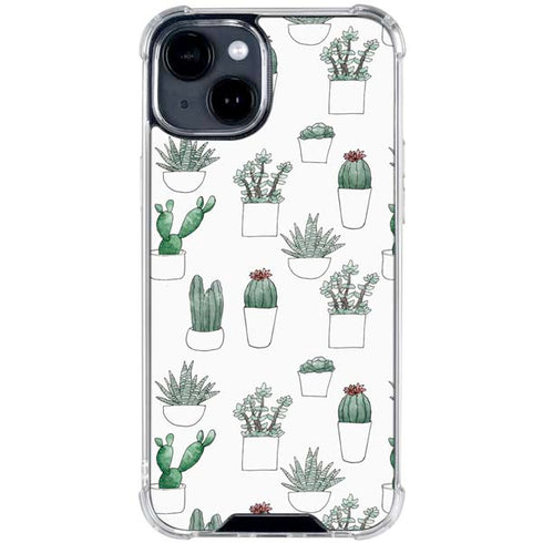 Succulent Pattern iPhone 15 Clear Case