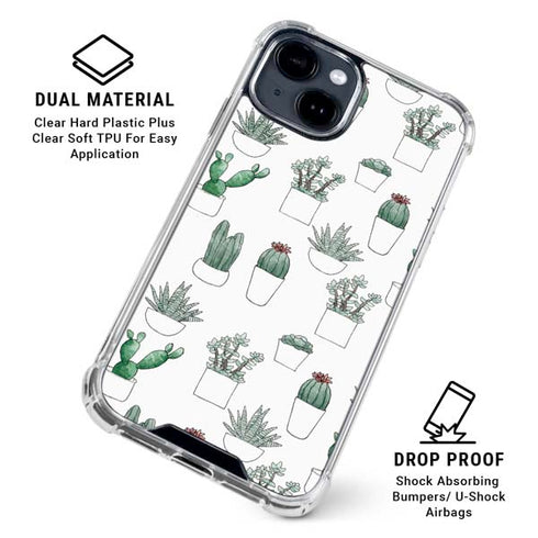 Succulent Pattern iPhone 15 Clear Case