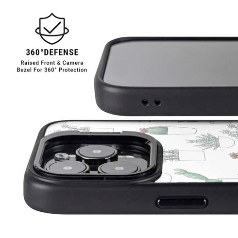 Succulent Pattern iPhone 15 Pro Kickstand Case