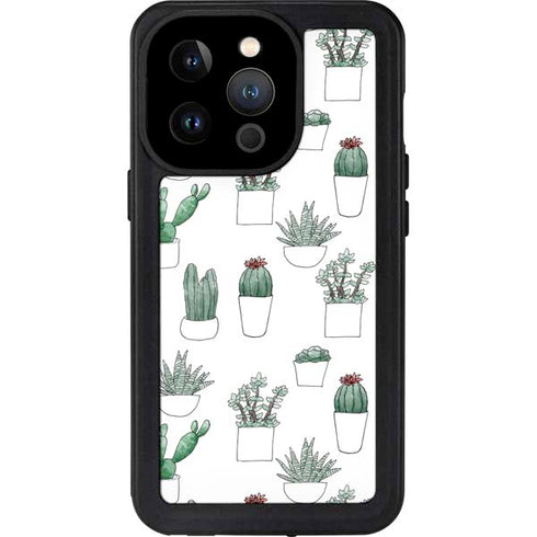 Succulent Pattern iPhone 15 Pro Waterproof Case