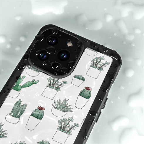 Succulent Pattern iPhone 15 Pro Waterproof Case