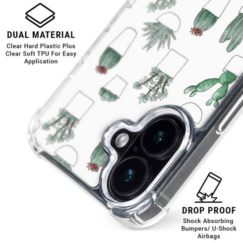Succulent Pattern iPhone 16 Clear Case