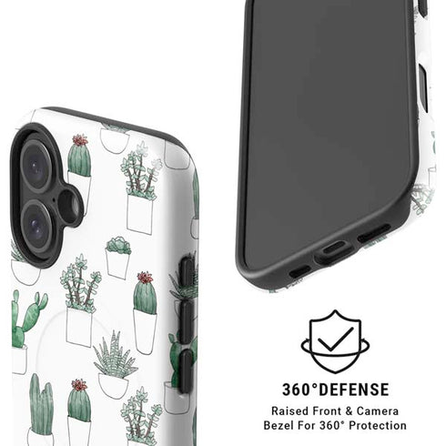 Succulent Pattern iPhone 16 Magsafe Impact Case
