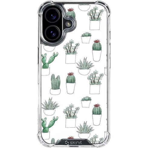 Succulent Pattern iPhone 16 Plus Clear Case