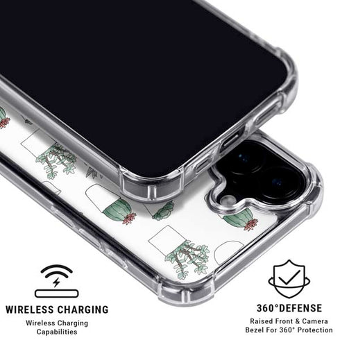 Succulent Pattern iPhone 16 Plus Clear Case