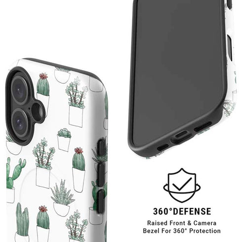 Succulent Pattern iPhone 16 Plus Magsafe Impact Case