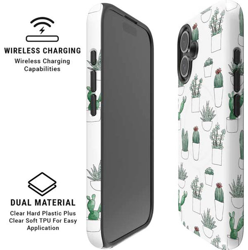 Succulent Pattern iPhone 16 Plus Magsafe Impact Case