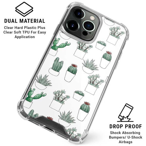 Succulent Pattern iPhone 16 Pro Clear Case