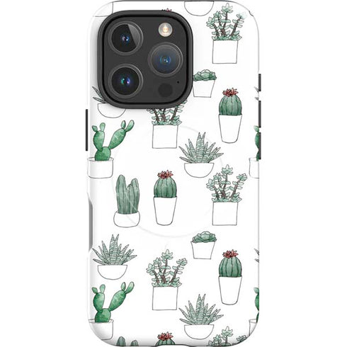 Succulent Pattern iPhone 16 Pro Magsafe Impact Case