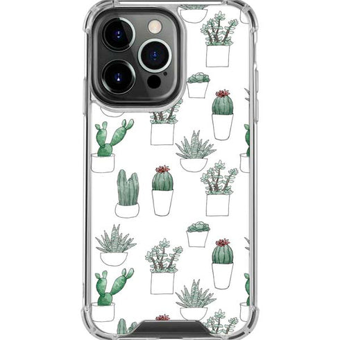 Succulent Pattern iPhone 16 Pro Max Clear Case