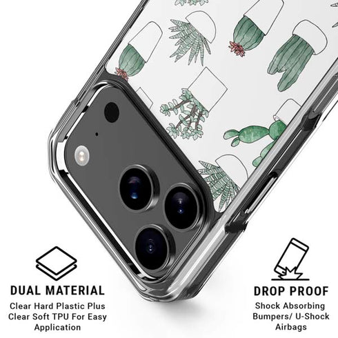 Succulent Pattern iPhone 17 Pro Max Clear Case