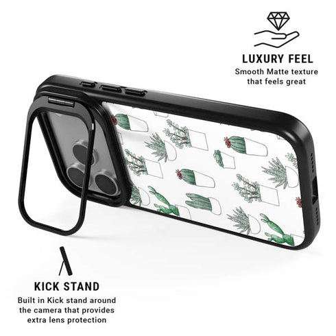 Succulent Pattern iPhone 17 Pro Max Kickstand Case