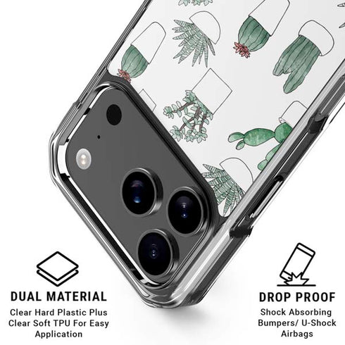 Succulent Pattern iPhone 18 Pro Clear Case