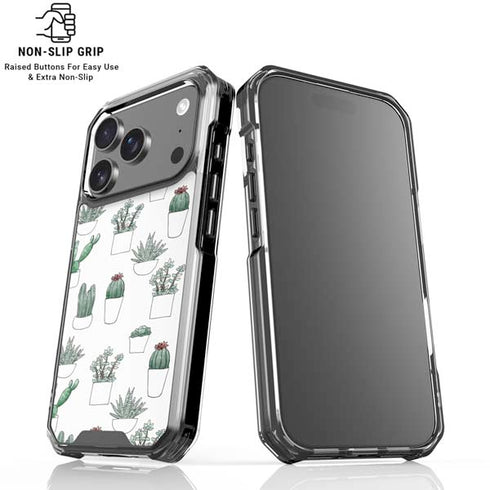 Succulent Pattern iPhone 18 Pro Clear Case