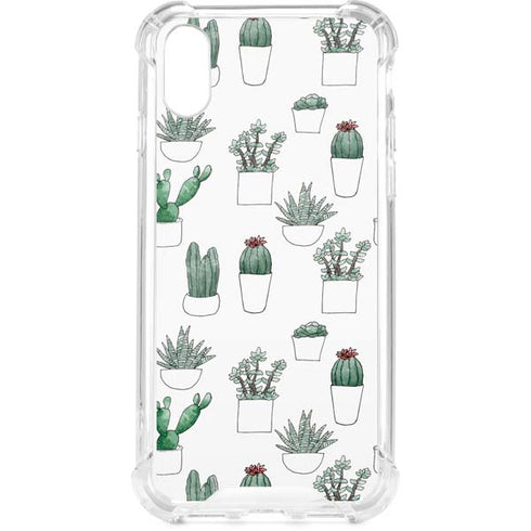 Succulent Pattern iPhone XS Clear Case