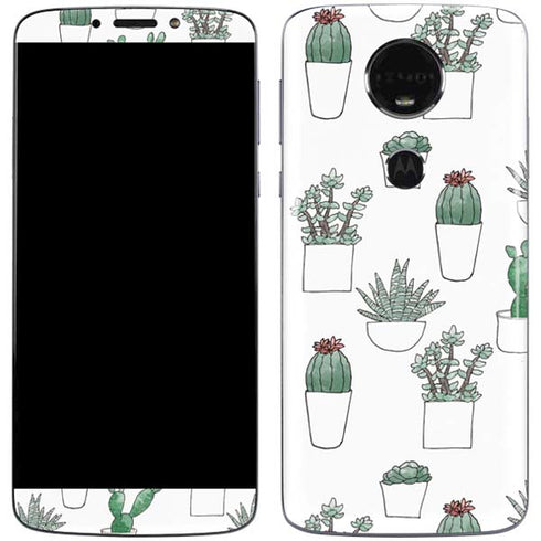 Succulent Pattern Moto E5 Plus Skin