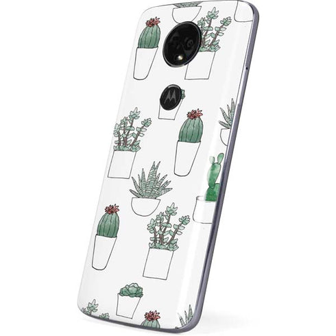 Succulent Pattern Moto E5 Plus Skin