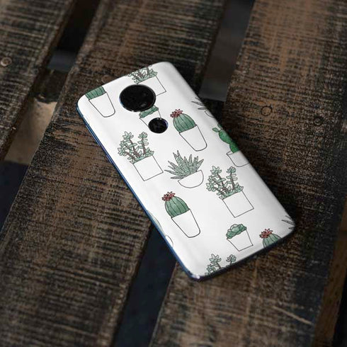 Succulent Pattern Moto E5 Plus Skin
