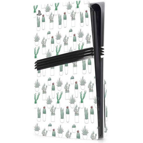 Succulent Pattern PS5 Pro Disk Console Skin