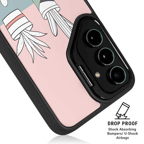 Succulent Sketch Galaxy S25 Kickstand Case
