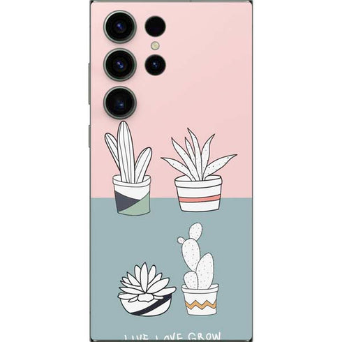 Succulent Sketch Galaxy S24 Ultra Skin