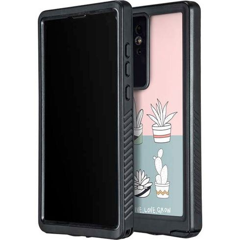 Succulent Sketch Galaxy S24 Ultra Waterproof Case