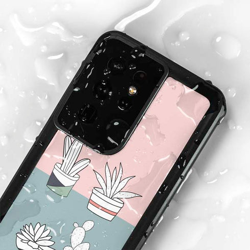 Succulent Sketch Galaxy S24 Ultra Waterproof Case