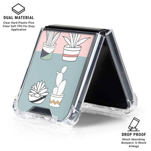 Succulent Sketch Galaxy Z Flip6 Clear Case