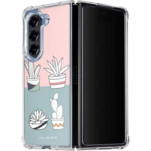 Succulent Sketch Galaxy Z Fold5 5G Clear Case