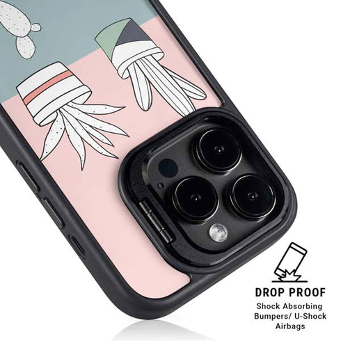 Succulent Sketch iPhone 14 Pro Max Kickstand Case