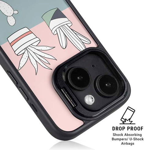 Succulent Sketch iPhone 15 Kickstand Case