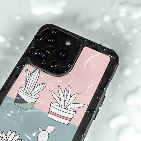 Succulent Sketch iPhone 15 Pro Waterproof Case