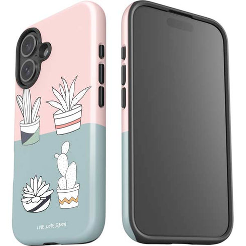 Succulent Sketch iPhone 16 Plus Impact Case
