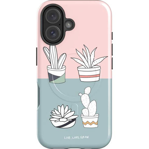 Succulent Sketch iPhone 16 Plus Magsafe Impact Case