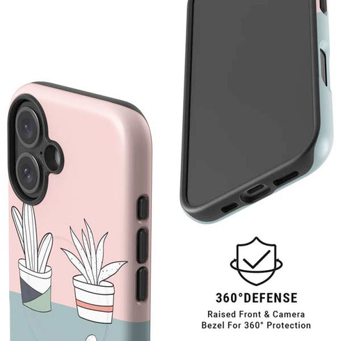Succulent Sketch iPhone 16 Plus Magsafe Impact Case