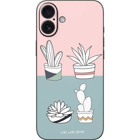 Succulent Sketch iPhone 16 Plus Skin
