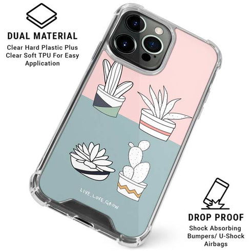 Succulent Sketch iPhone 16 Pro Max Clear Case