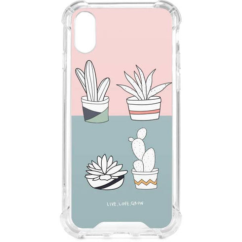 Succulent Sketch iPhone XS Clear Case