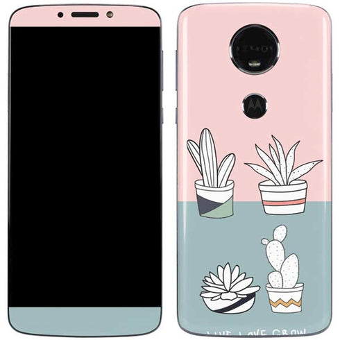 Succulent Sketch Moto E5 Plus Skin