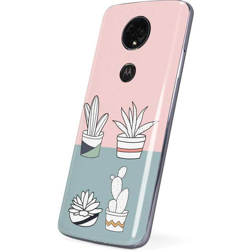 Succulent Sketch Moto E5 Plus Skin